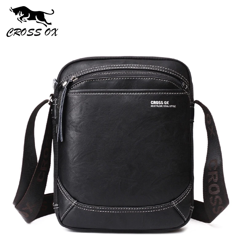 CROSS OX New Arrival Casual Style Flap Bag Men's Shoulder Bag Daily Use Messenger Bags Black Shoulder Sac SL428M