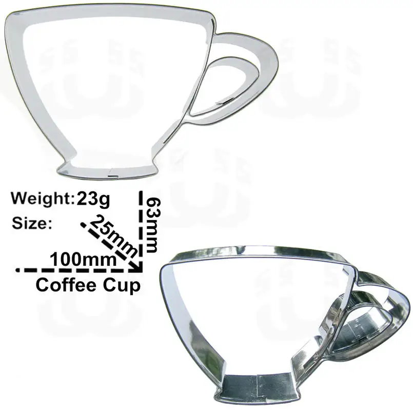 

New! Qaulity Coffee cup shape stainless steel cookie cutter biscuit mold