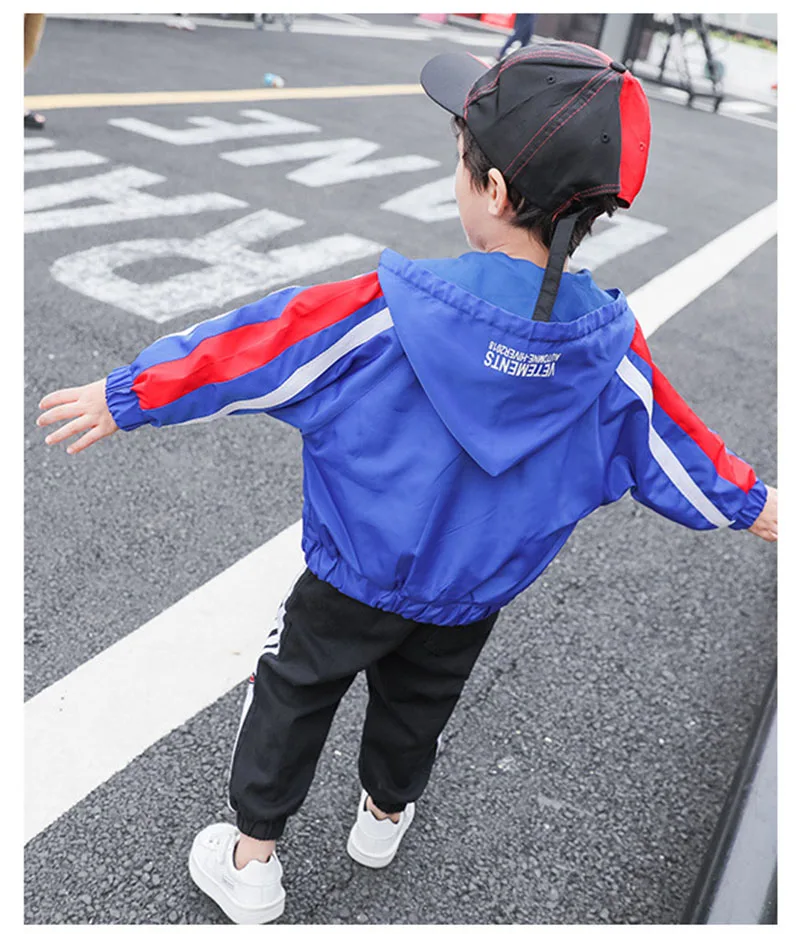  autumn pure color sport jacket for boys children casual hooded windbreaker outwear kids coat children clothing (12)