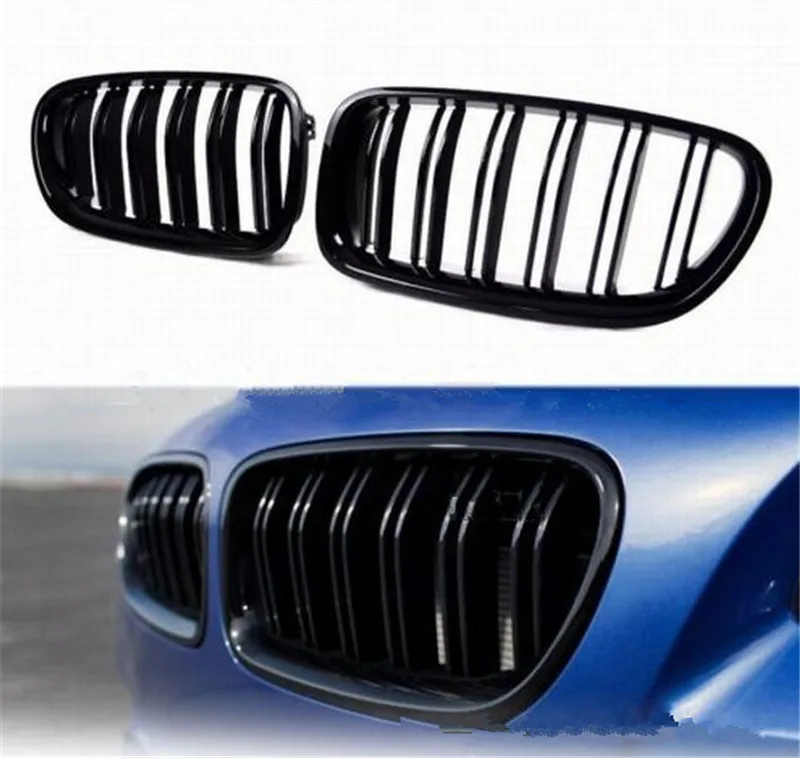 Best A Set Gloss Black Front Grill Grille Sport Kidney Double Slat For M5 Style 5 Series F10 F11 F18 F100 Touring 2010