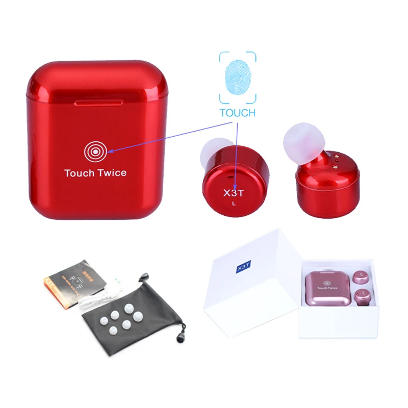 

X3T Bluetooth 4.2 Earphones TWS Wireless Headset With Mic Charging Box InEar Earbuds Hifi Stereo for Android IOS Xiaomi Phone