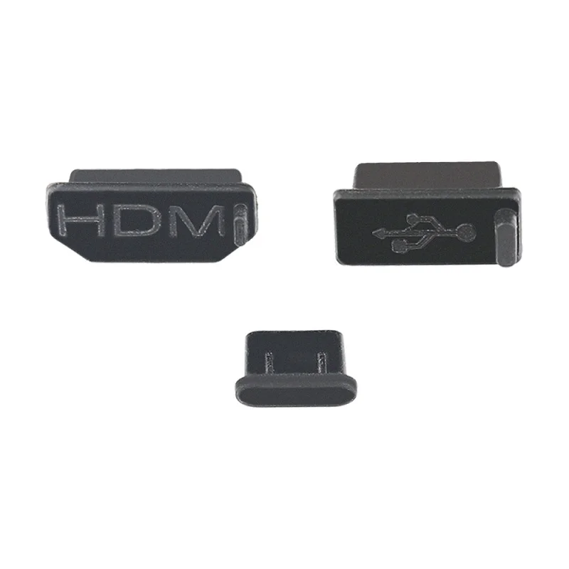 Черный 3 шт./компл. силиконовый пылезащитный Разъем для DJI Mavic 2 Smart контроллер HDMI/USB/type-C Интерфейс Пылезащитная заглушка аксессуары для самоделок - Цвет: Черный