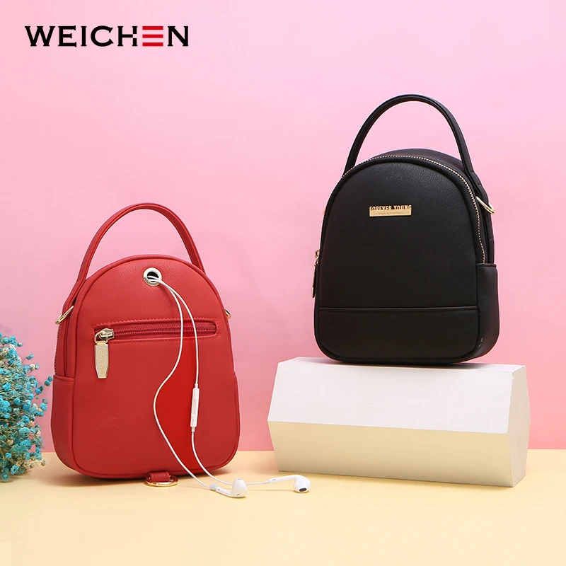 WEICHEN Multi-función de las mujeres Mochila de cuero de las señoras bolsos de hombro de mujer de la moda Mochila pequeña Bolsa saco nuevo WEICHEN Multi-función de las mujeres Mochila de cuero de las señoras bolsos de hombro de mujer de la moda Mochila pequeña Bolsa saco nuevo