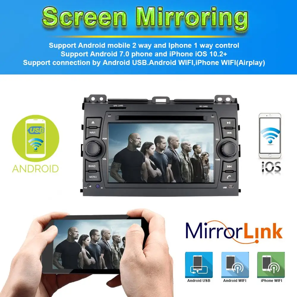 Cheap Android 8.0 Octa Core 4GB RAM Car GPS Navigation Head Unit For Toyota Prado 2002-2009 Auto Radio Stereo DVD Multimedia Player 6