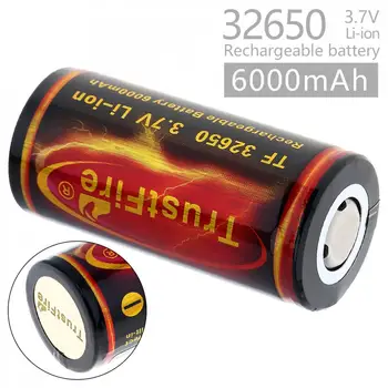 

TrustFire 2 Pieces 6000mah 3.7V 32650 Battery Lithium Li ion 32650 Rechargeable Battery With PCB protection board for Flashlight