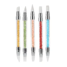 5 шт./комплект Мягкая силиконовая двухсторонняя ручка-резак для дизайна ногтей различные формы полые гравировальные перья хобби ногтевой дизайн дома