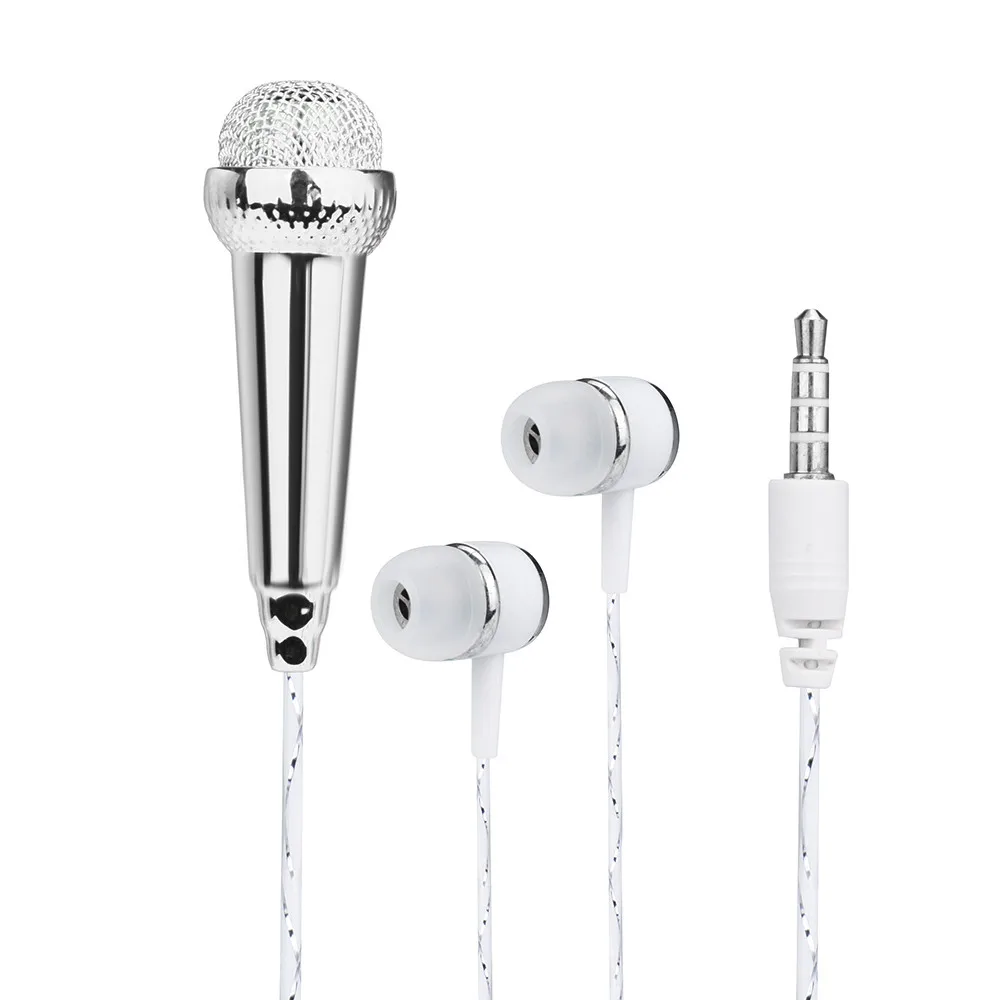 Portable Headset Microphone Portable 3.5mm Mini Karaoke Condenser Microphone For Phone Computer Microphone With Earphone l1101#1 Portable Headset Microphone Portable 3.5mm Mini Karaoke Condenser Microphone For Phone Computer Microphone With Earphone l1101#1