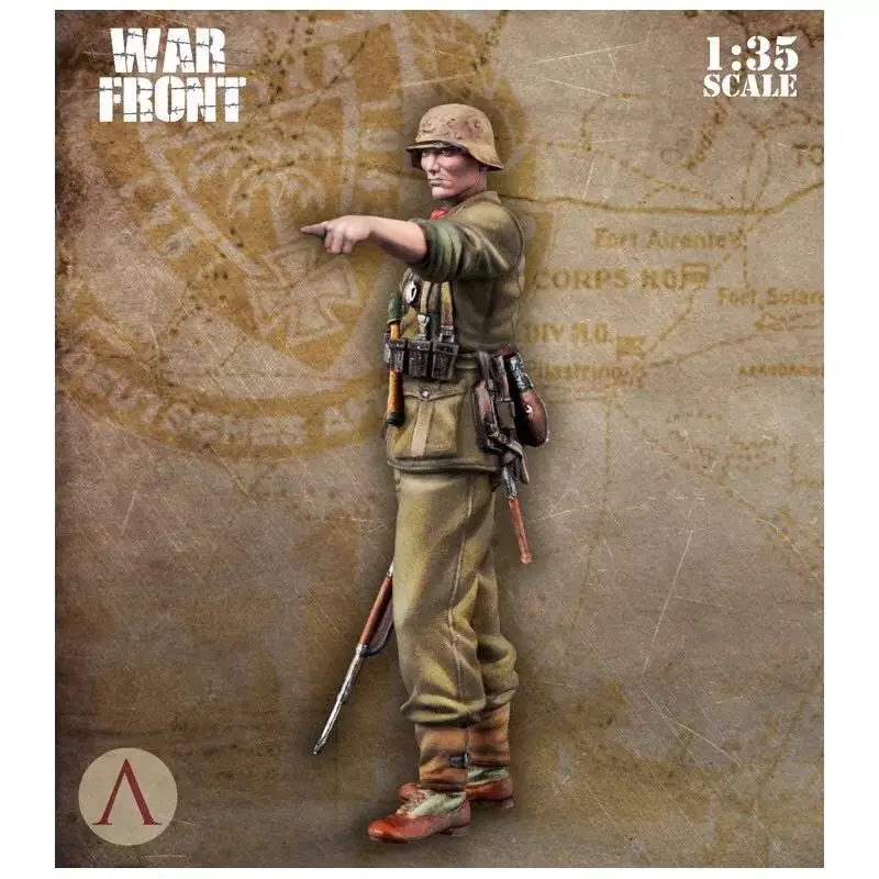 1/35 (50 60 мм) набор моделей солдат из смолы немецкий бесцветный и самособранный DE