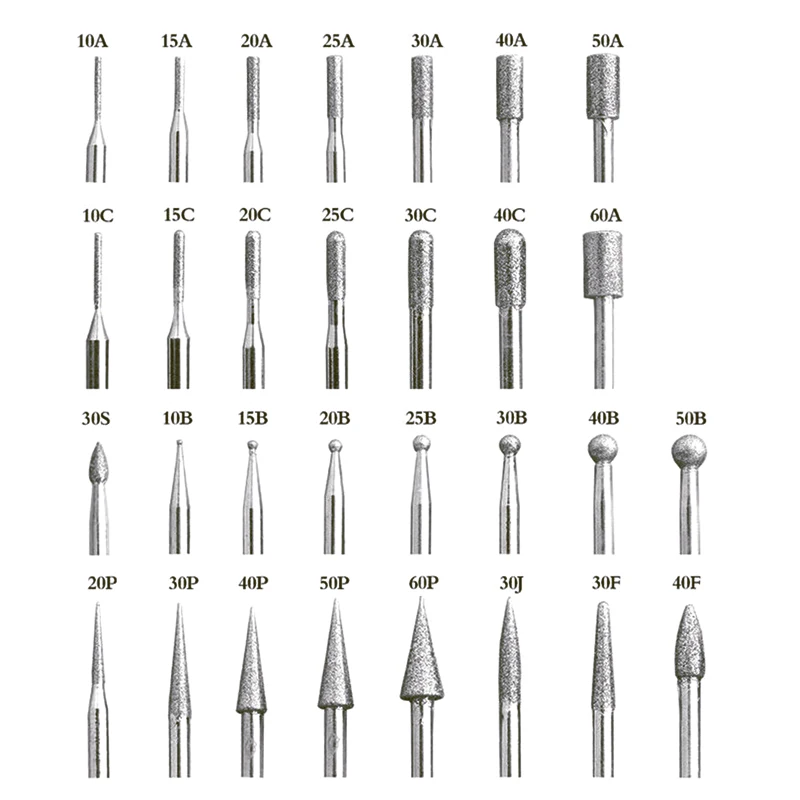 BDCAT аксессуары для электроинструментов вращающиеся Инструменты Алмазные Боры шлифовальный круг 2,35 мм хвостовик 30 шт. для Dremel инструменты аксессуары