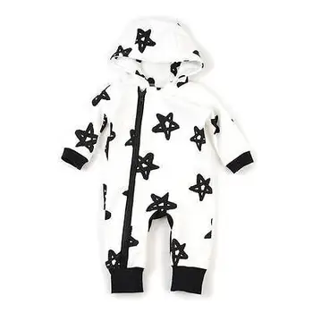 

Casual Cute Spring Newborn Infant Baby Boy Stars Print Jumpsuit Romper Warm Cotton Outfit Kids Clothes