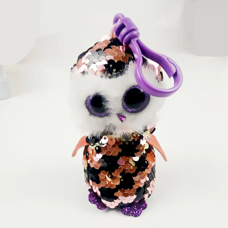 

Ty Sequins Flippables 4''10cm Checks the Owl Plush Regular Stuffed Animal Bird Collection Doll Toy with Heart Tag