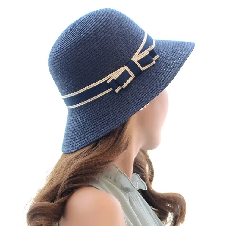 

Lady Boater Sun Caps Ribbon Round Vaulted Top Straw Fedora Panama Hat Summer Hats For Women Straw Hat Snapback Gorras