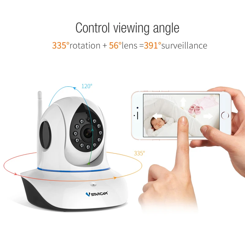 

VStarcam D35 Free Shipping Infrared Control Function IP Camera Wireless, 720P HD P2P Pan/Tilt Night Vision Audio Surveillance