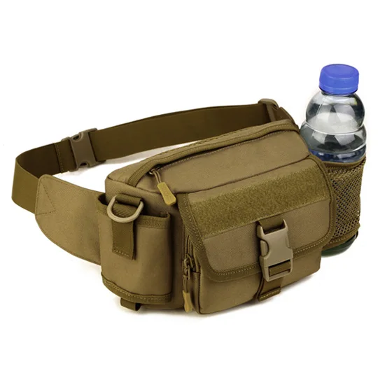 Два ремешка, водонепроницаемая Мужская поясная сумка, нейлоновая поясная сумка, мужская сумка для путешествий на открытом воздухе, спортивная сумка на плечо, сумка на плечо, сумка на пояс - Цвет: Brown
