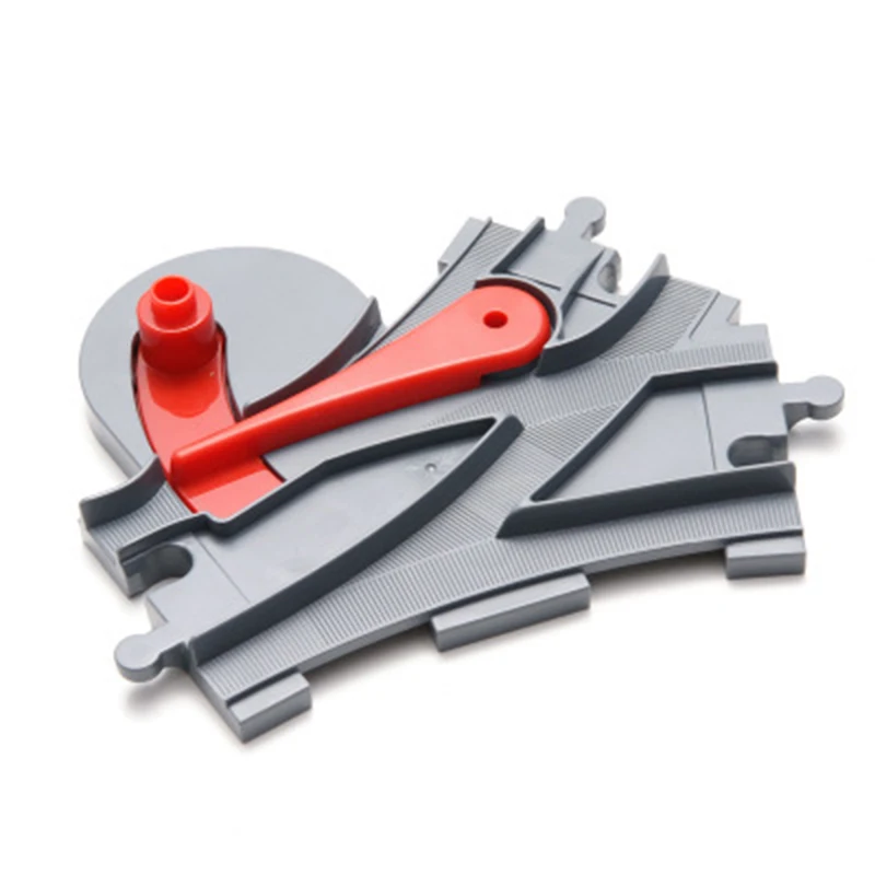 DIY Big Size Railway Cross Train Track Building Blocks Compatible Duploe Classic Car Accessories Sets Bricks Parts Toys for children (21)