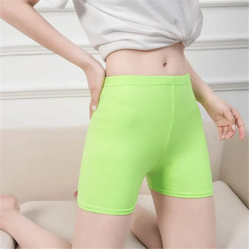 

NDUCJSI Fashion Summer Casual Shorts Woman 2019 Stretch High Elastic Fitness Shorts Female White Green Sexy Short Candy Color