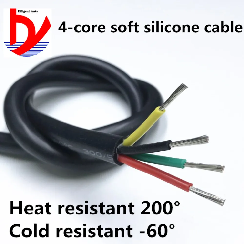 

Extra Soft Silicone Wire Sheathed Wire 2 core 3 core 4 core 0.5 1.5 Square High Temperature Resistant Multi-core Soft Cable