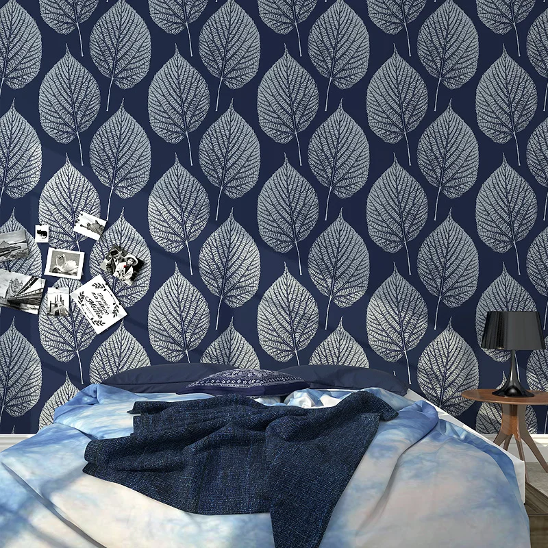 

Nordic Style 3D Leaf Wallpaper Roll Modern Simple PVC Vinyl Wall Paper Bedroom Living Room TV Sofa Background Wall 3D Home Decor