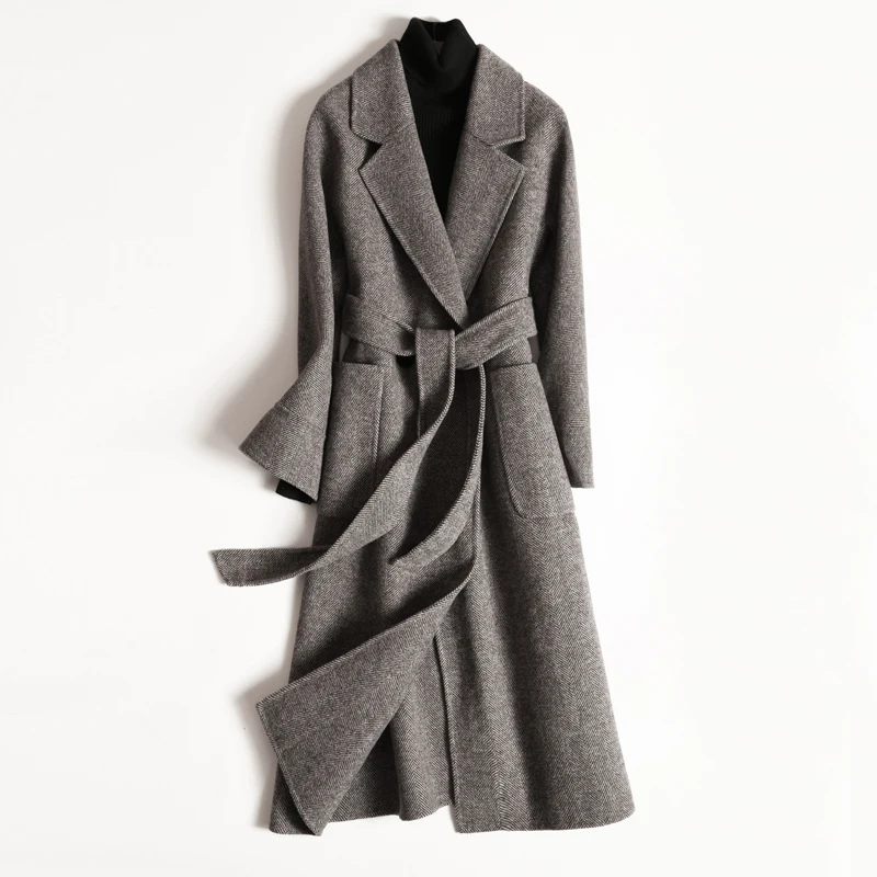 KMETRAM, настоящее шерстяное пальто, женская куртка, Осень-зима, Женская куртка, Корейская, двухсторонняя, шерстяное, длинное пальто, Casaco Feminino Y3314