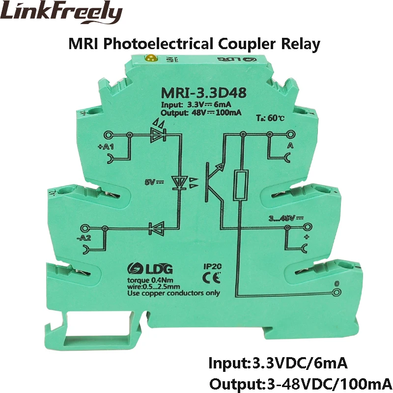 MRI-3.3D48 вход 3,3 В DC выход 3-48 В DC фотоэлектрический Соединительный интерфейс реле модульный оптрон изоляция ПЛК релейная плата