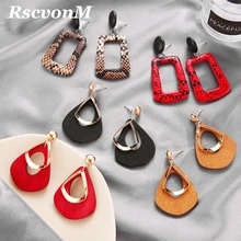 Модные праздничные ювелирные изделия Винтаж Женская Мода Серьги Красный коричневый, черный Цвет длинный деревянный Brincos, можно носить с свадебный подарок