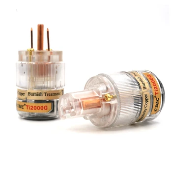 

Free Shipping 5pairs CMC Ti2000M Pure Red Copper US AC power plug for audio power cable