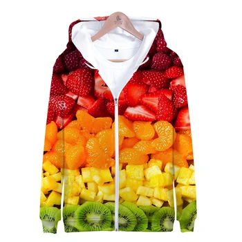 

Spring Autumn 3d Print Fruit Fashion Kawaii Men Women Zipper Hoodies Jacket Tops Casual Long Sleeve Zip Up 3D Hooded Sweatshirts