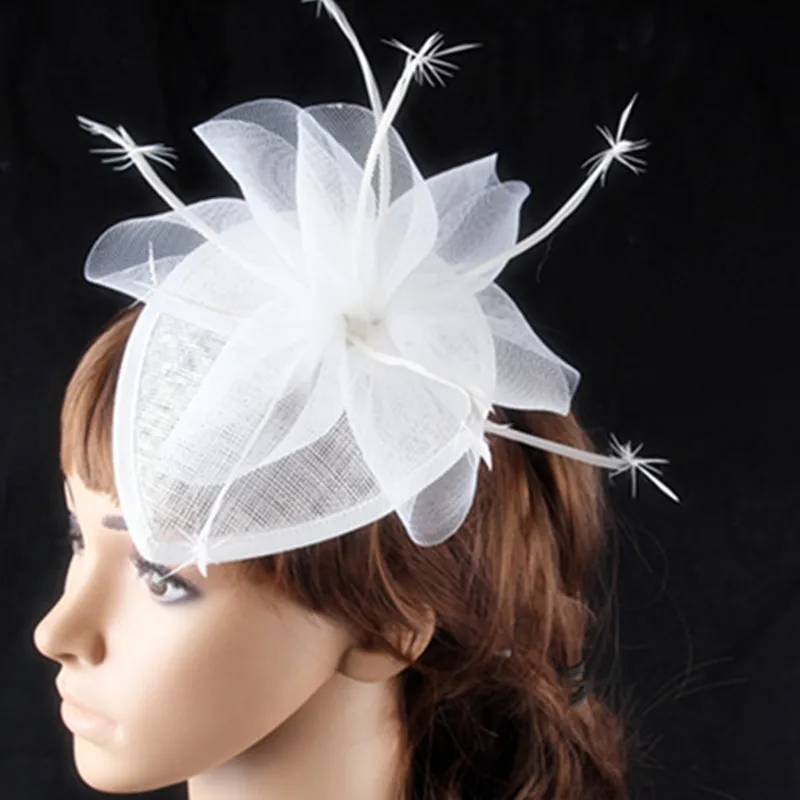 Buy 18cm big teardrop sinamay base white fascinator