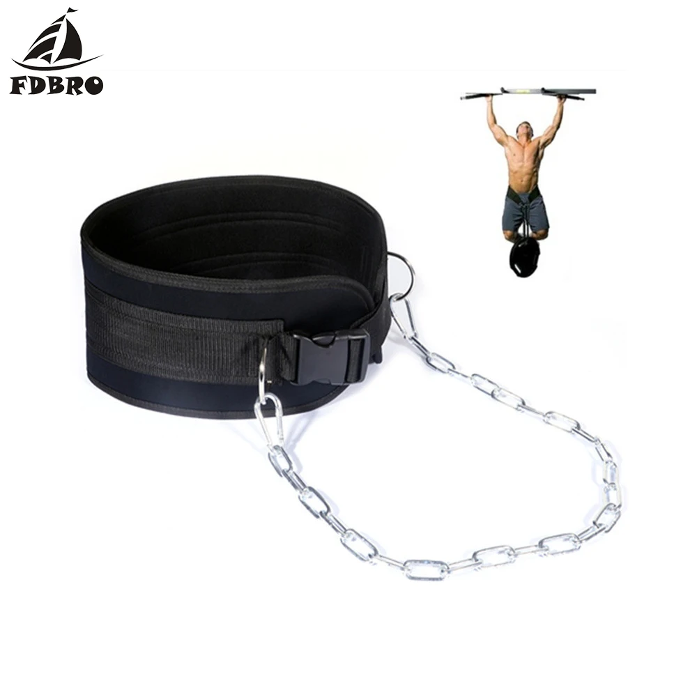 

FDBRO NEW Fitness Equipment Dumbbells Weight Lifting Belt Drop Shipping Dip belt Strength Pull up Load belt Gym Power Exercise