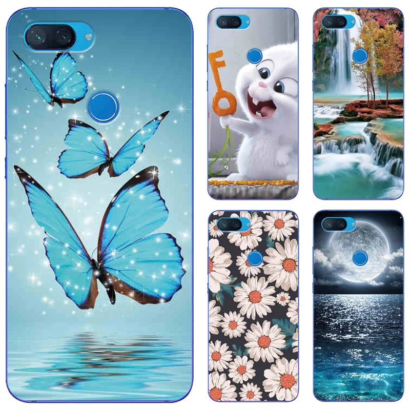 Case For Xiaomi Mi 8 Lite 6.26&quot Cute Animal Scenery Printing Patterned Mi8 Phone Back Cover Capa |