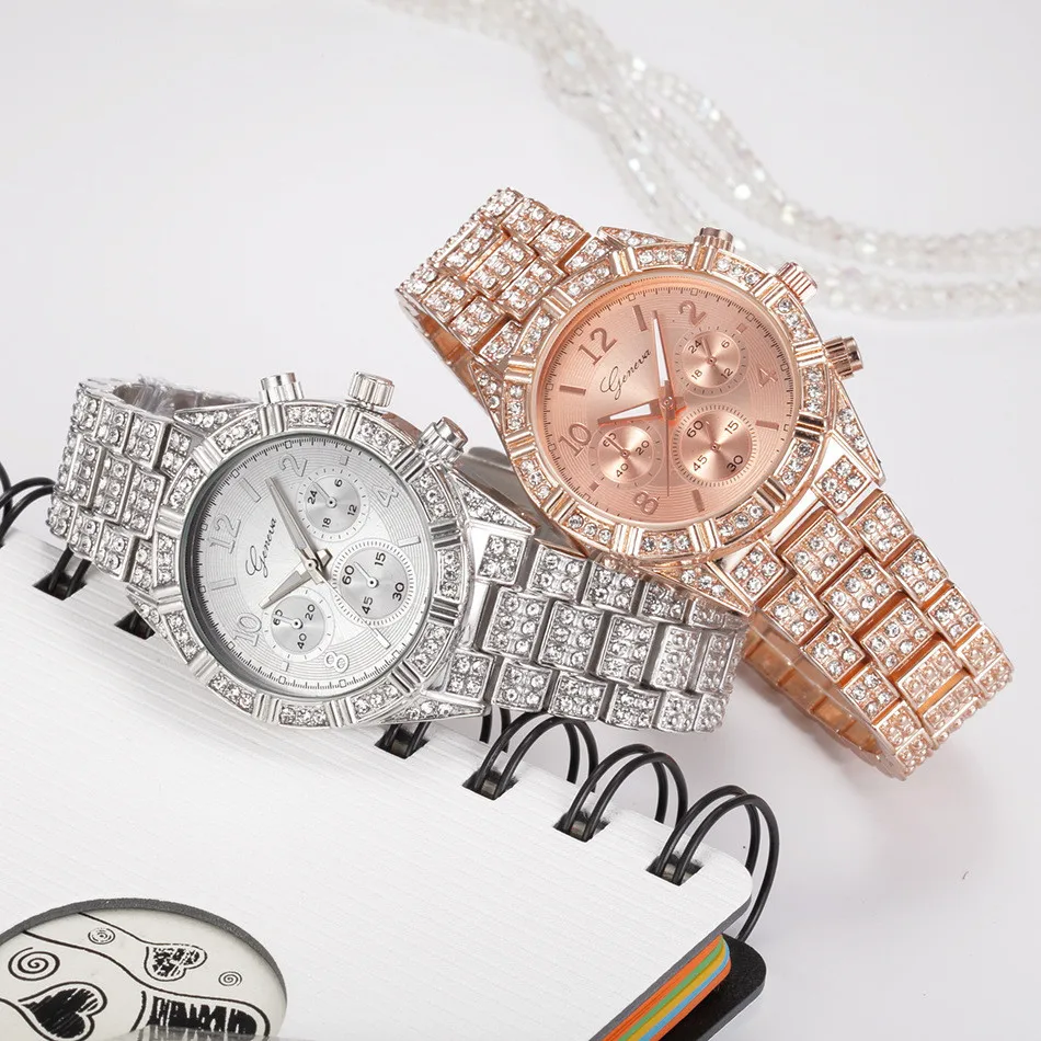 

Diamond Watch Luxury Rose Gold Women Watches Fashion Women's Watches Ladies Wrist Watch Clock kol saati