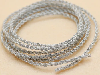 

2pcs 1.2M 3.9ft DIY High Purity 4 Stands silver plate earphone Cable OCC Copper Wire cable 2 meter