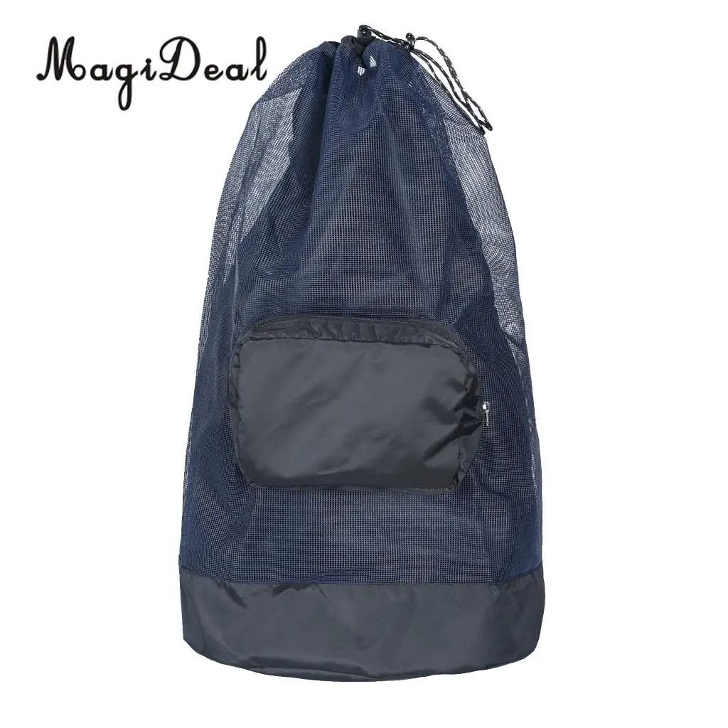 MagiDeal Lightweight Foldable SCUBA Snorkeling Mesh Duffel Backpack Dive Bag w/ Compact Pocket for Diving Swimming Accessories