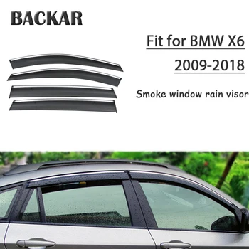 

Backar 4pcs Auto Car-Styling Car Windows Rain Wind Sun Shield Deflector Visor Trim For BMW X6 2009-2018 Accessories All Weather