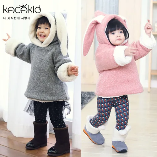 High Quality Children Kids Baby Hooded clothing Rabbit Ear Sweaters Coat Animals Hooded 
