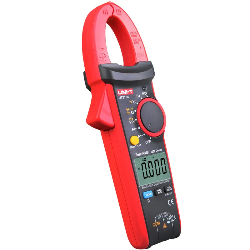 UNI T 600A истинные RMS цифровые клещи UT216A/UT216B/UT216C/UT216D Цифровой амперметр