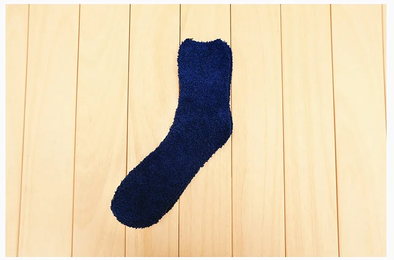 Ацетат Filber зима толще дышащий Для мужчин носки мягкие носки сплошной Цвет теплые Термальность Indoor эластичные длинные плюс бархат носки-тапочки - Цвет: Navy