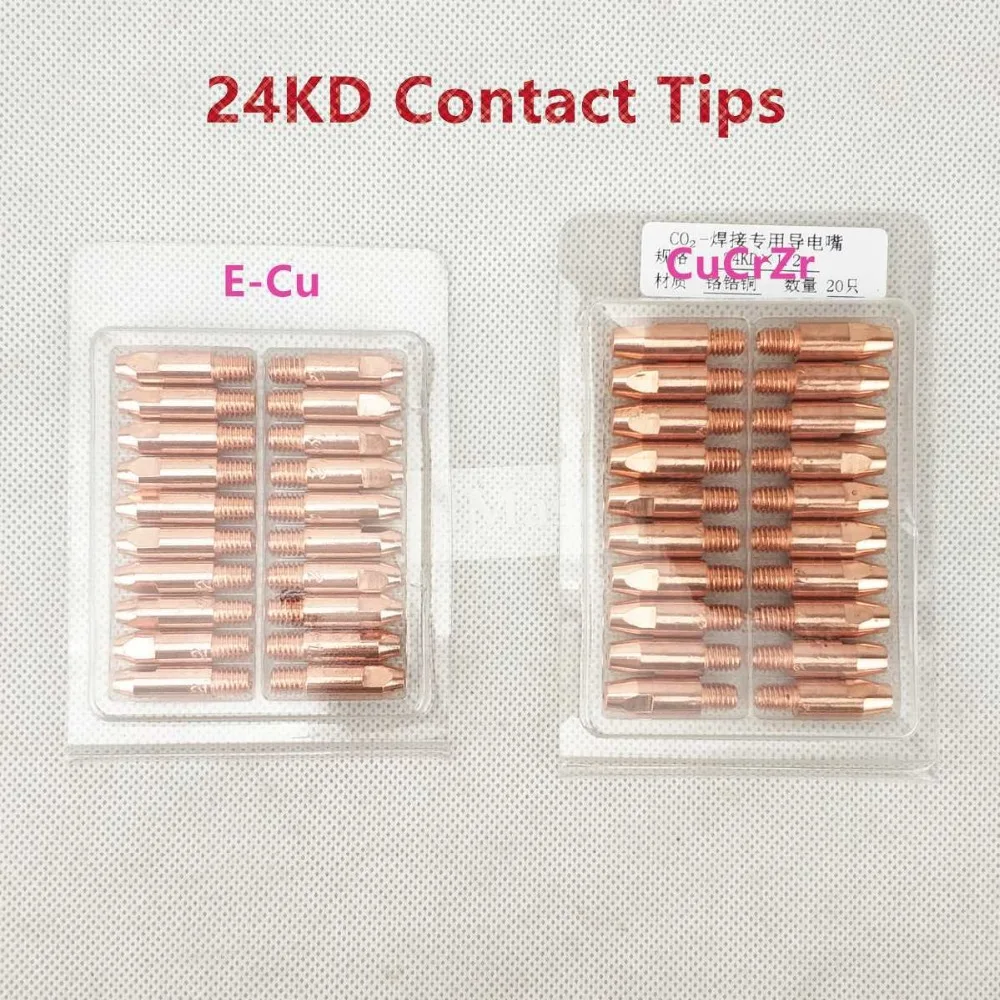 

24KD Contact Tip CuCrZr MIG Torch/Gun Consumables 0.8/1.0/1.2mm Welding Tips for Euro Style MIG MAG Welding Torch