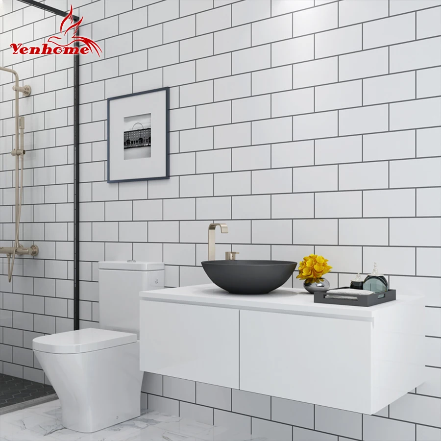 5M Modern Kitchen Tile Sticker Bathroom Waterproof Self adhesive Wallpaper Living Room Bedroom Vinyl PVC Home Decor Wall Sticker 1