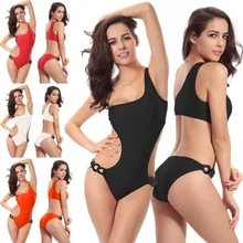 Один предмет женский купальник с открытой спиной пуш-ап боди Купальник пикантное платье на одно плечо пляжная одежда бикини для купания