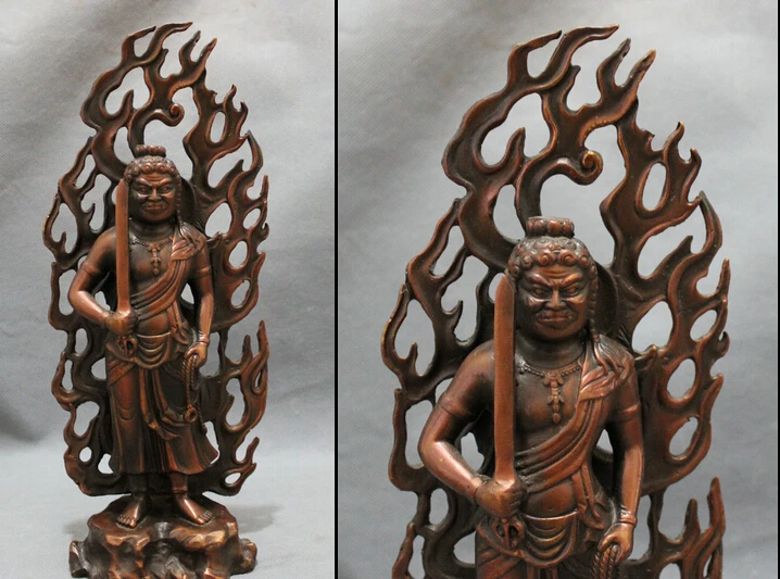 

JP S0606 11" Tibet Bronze Buddhist Standing Japanese Fudo-Myo-O Achalanatha Buddha Statue Discount 35%