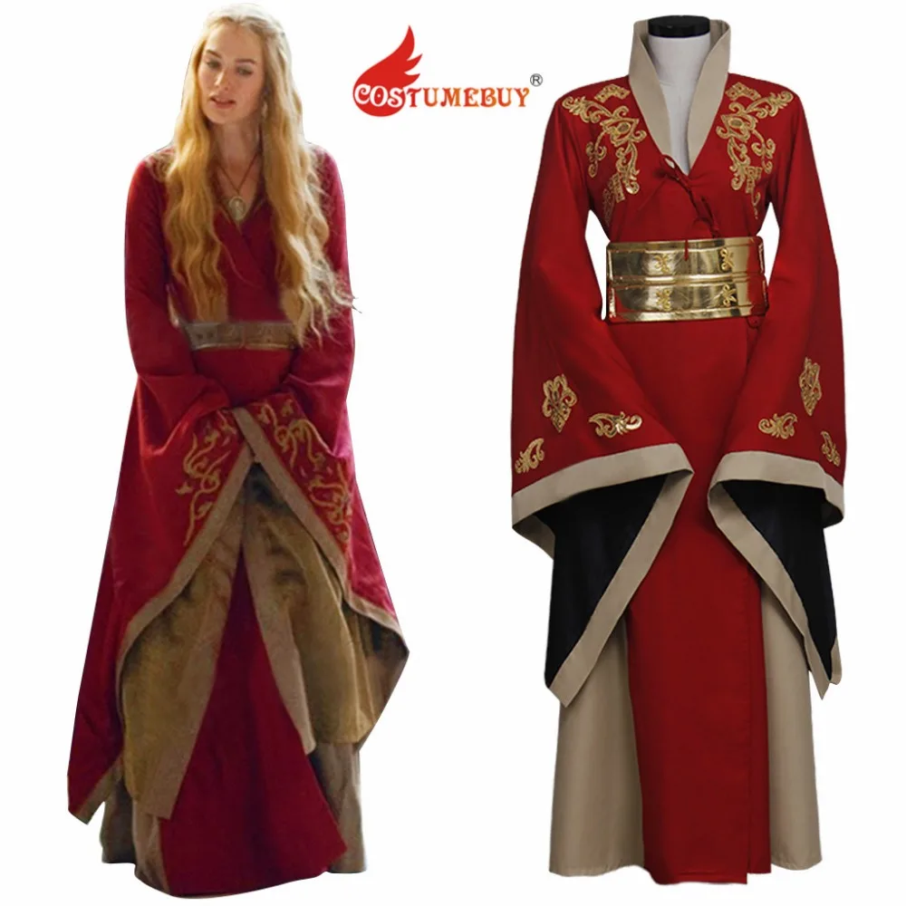 CostuemBuy Игра престолов Cersei Lanniste Косплей Костюм Игра престолов платье королевы средневековый костюм на Хэллоуин Любой Размер L920