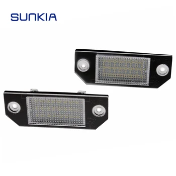 

SUNKIA 2Pcs/pair Hot Sale LED License Number Plate Light for Ford Focus C-MAX I/MK2 with 18# High Power LED Chips