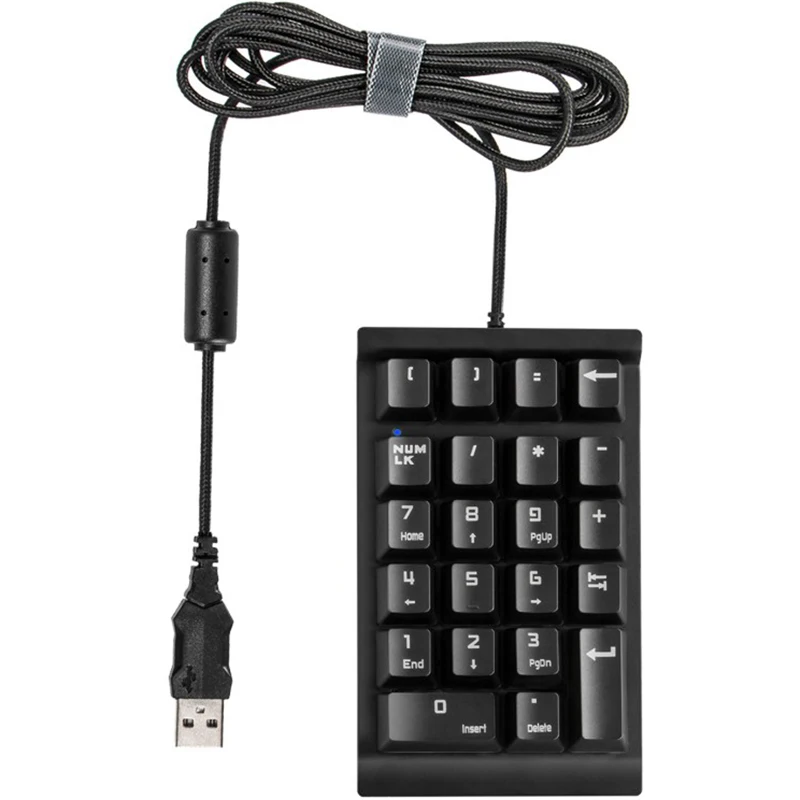 Механическая цифровая клавиатура Numpad с 21 клавишей проводная подсветкой для