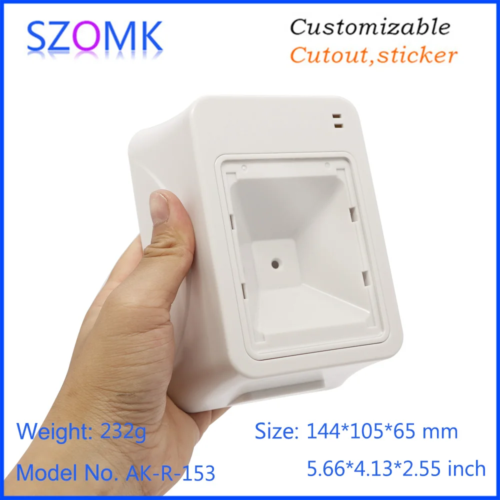 szomk plastic enclosure for electronics box QR code scanner desktop bar code reader junction housing (1)