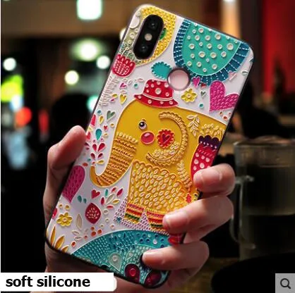 

Xiaomi Mi A2 Lite Case Silicone 3D Relief Soft TPU Painted Serise Phone Case For Xiaomi Redmi 6 Pro Back Cover Fundas Coque
