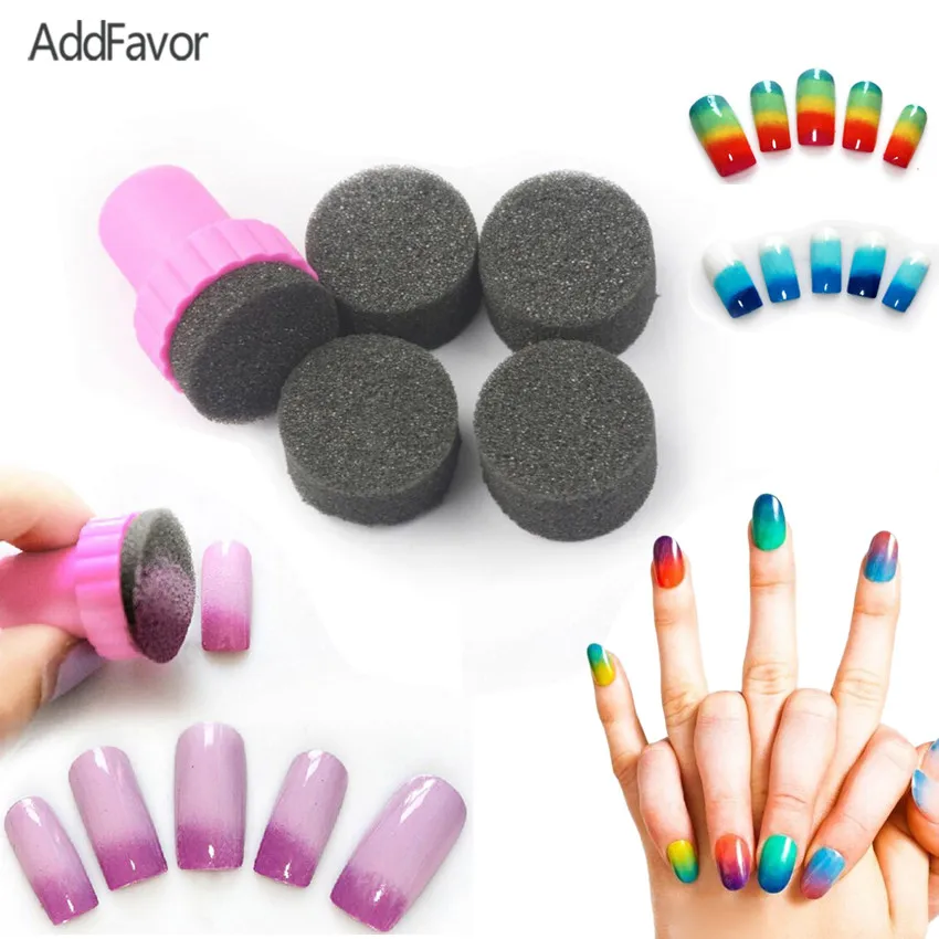 

AddFavor Nail Art Tool Painting Stamper Color Nail Polish Stamp Tool Manicure Beauty Stamping Sponge Fingernail Print Nail Stamp
