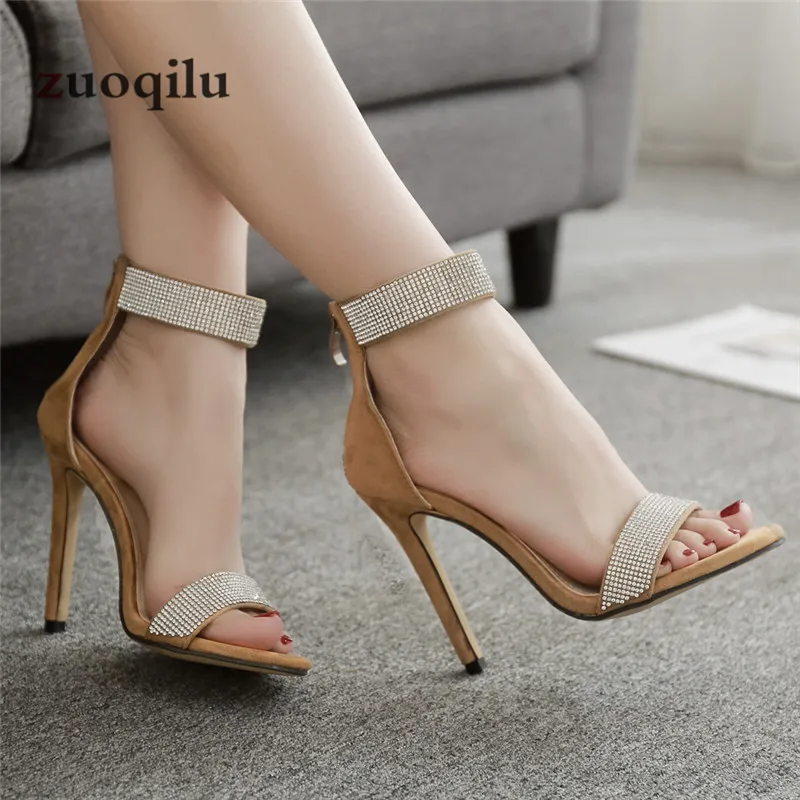 

High Heels Pumps Women Shoes Rhinestone Party Shoes High Heels Suede Hollow Ladies Shoes Simple Single Black wedding shoes