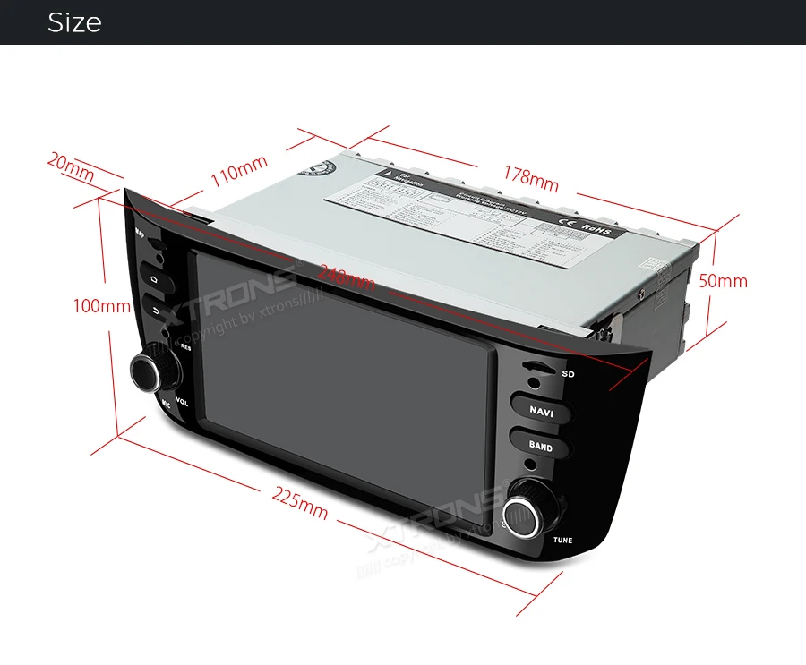 Sale XTRONS 6.2" Android 8.1 Car Multimedia System RCA GPS Navigation for Fiat Punto (199/310) Linea 2012-2016 NO DVD 21