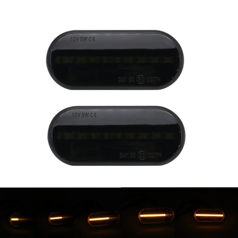 2 шт. светодиодный динамический боковой индикатор габаритный сигнальный светильник последовательный мигающий светильник для V W MK4 Jette Bora Golf 3 4 Lupo Passat - Цвет: Smoke Flashing